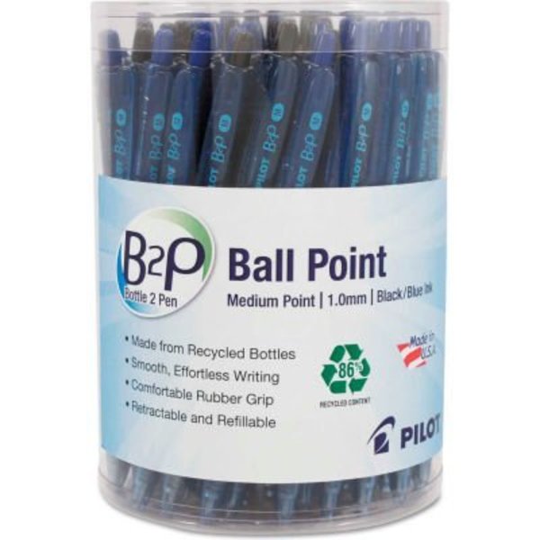 Pilot Pilot B2P Bottle-2-Pen Retractable Ballpoint Pen, 1mm, Assorted Ink/Barrel, 36/Pack 57050
